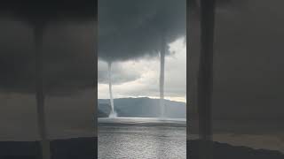 Captivating Waterspouts Filmed From a Nearby Spot by a Crowd