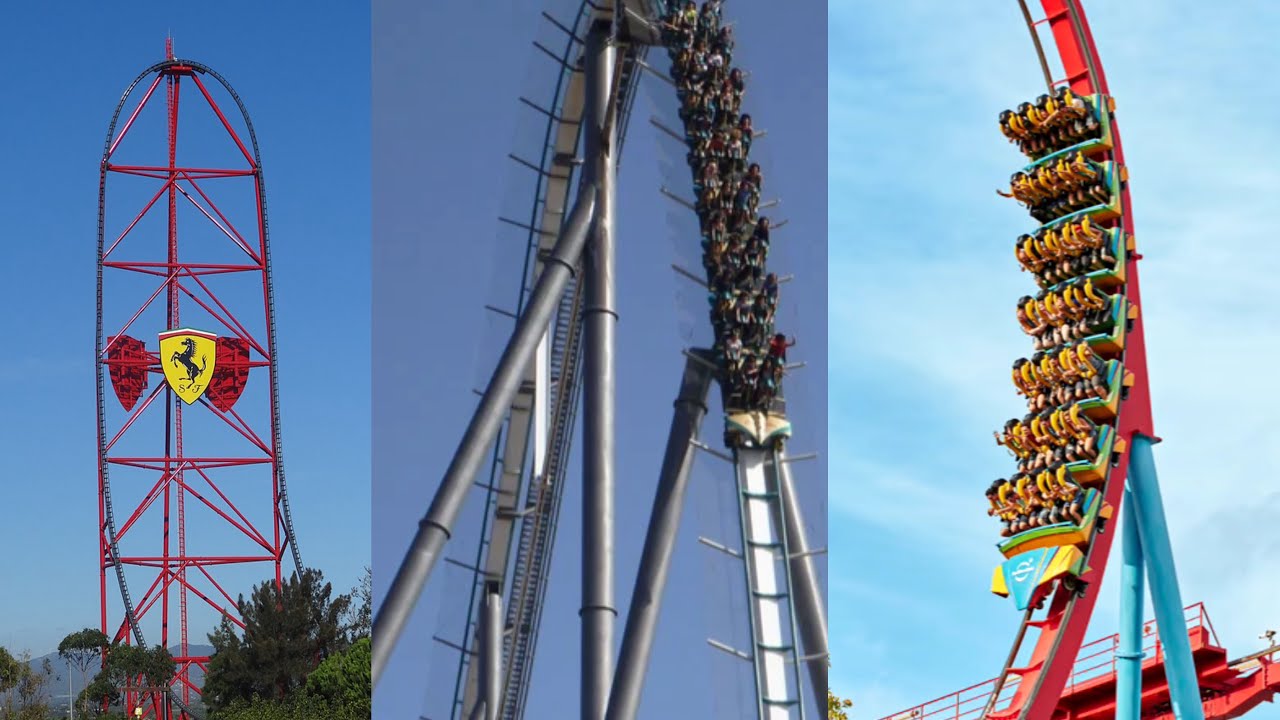 Every Roller Coaster at Port aventura World and Ferrari Land. In Spain. All in first row