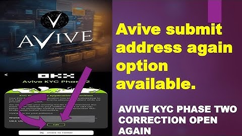 Avive kyc phase 2 | Avive change withdrawal wallet | Avive wallet update | Avive kyc mining update