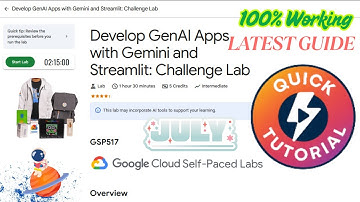 [NEW] Develop GenAI Apps with Gemini and Streamlit: Challenge Lab #GSP517 #qwiklabs #arcade #genai