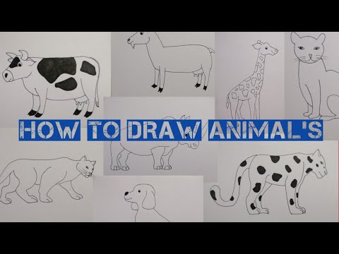 simple drawing animals | step by step drawing | drawing tutorial ...