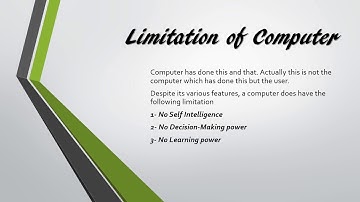 Limitation of Computer