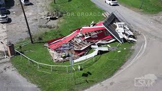 05-14-2024 Henderson, LA - EF2 Drone Damage - Pats Restaurant Destroyed - Roofs Removed