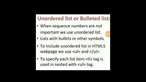HSC Board IT Chapter 1 Advanced Web Designing | Unordered list in HTML5