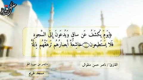 ارح سمعك تلاوة رائعة من سورة القلم للقارئ ناصر حسن منقوش
