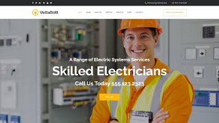 Electrician Services Responsive WordPress Theme by RockThemes Website Template - 63619