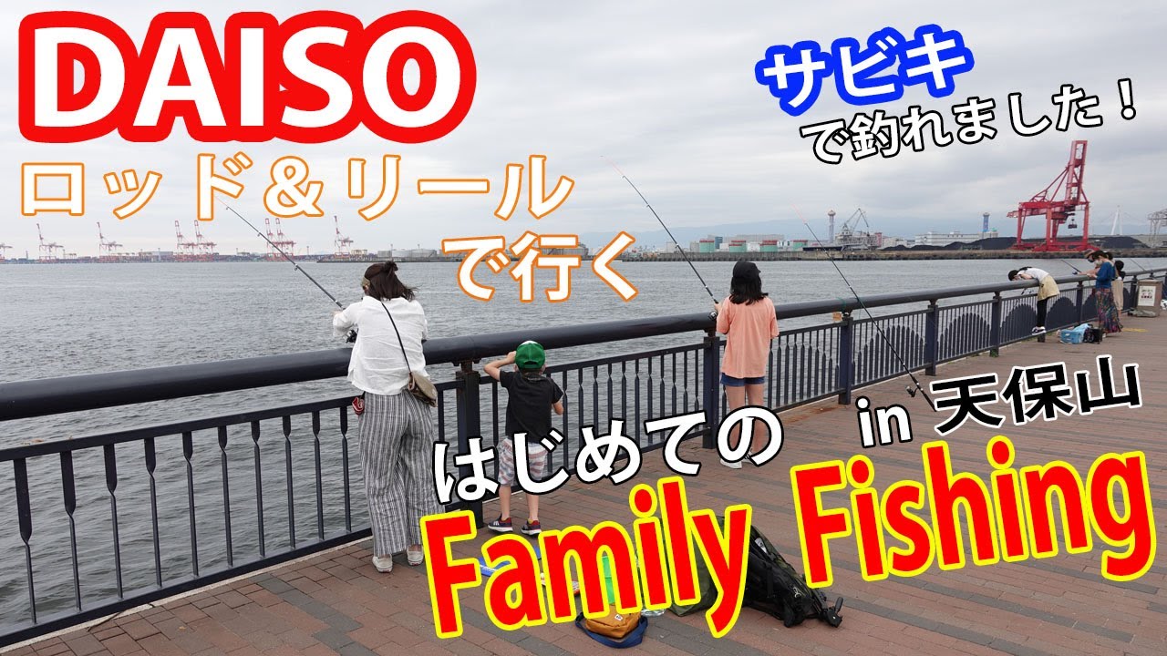 Daisoタックルでサビキ釣り 釣れたよ 大阪 天保山でファミリーフィッシング Youtube