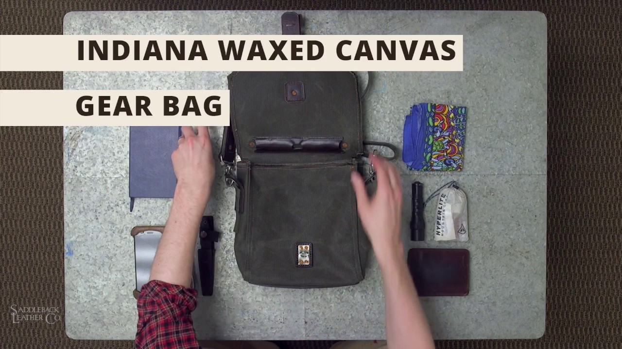 Waxed Canvas Indiana Gear Bag - What it Fits | Saddleback Leather Co. - YouTube