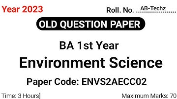 ENVS 2AECC 02 ,  ( Environment Science )  2023. question paper HPU