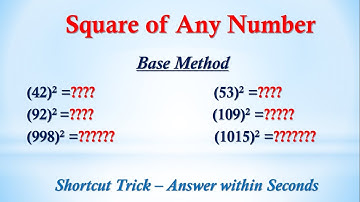Square of Any Number - Base Method #Squaretrick #Square