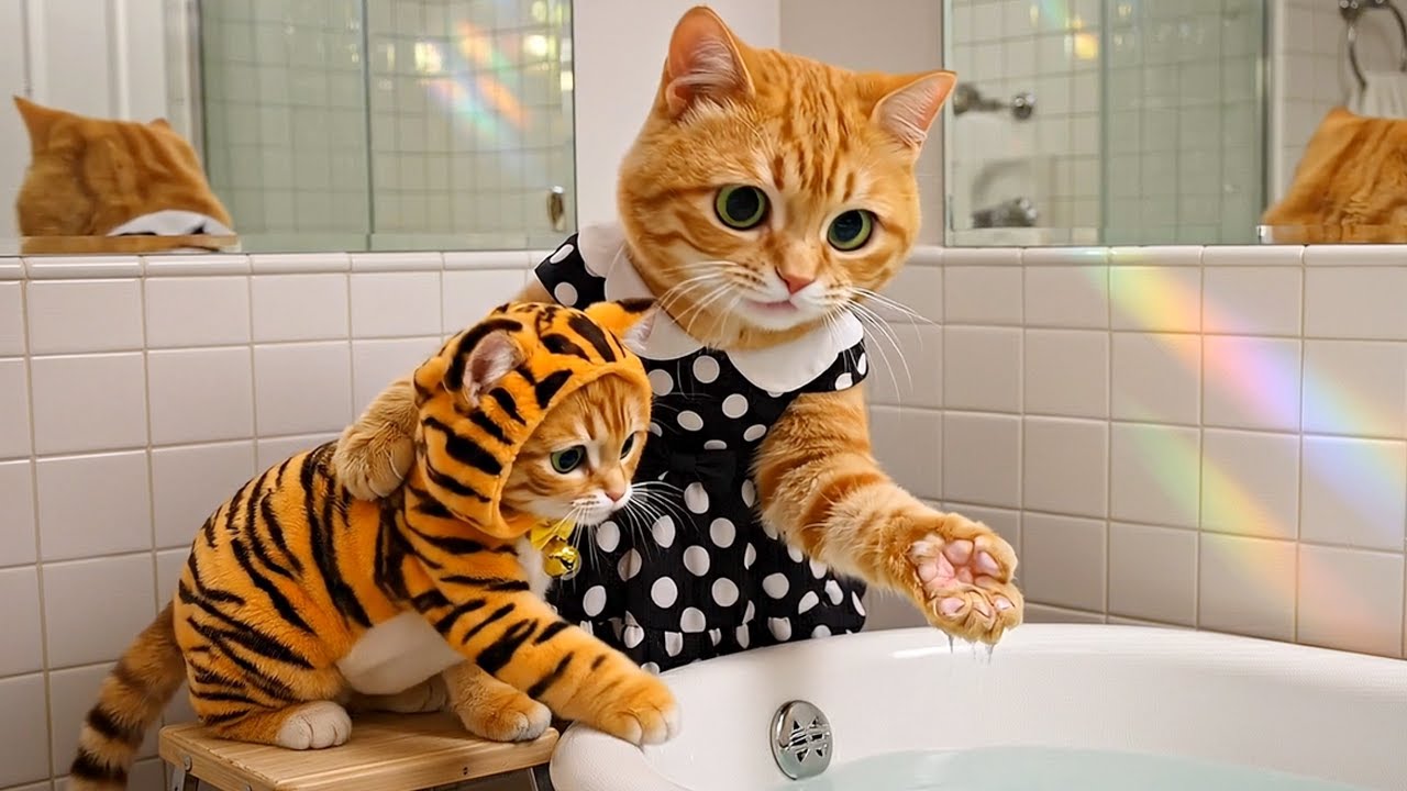 🐱Tigers don't like bathing, Mama Cat! | Stories of kitten named Tiger part1