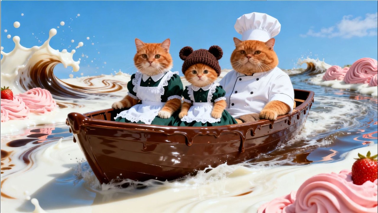 Ginger Kitten open coffee shop!🍕☕ See how Mama Cat and dad decorate store🐱