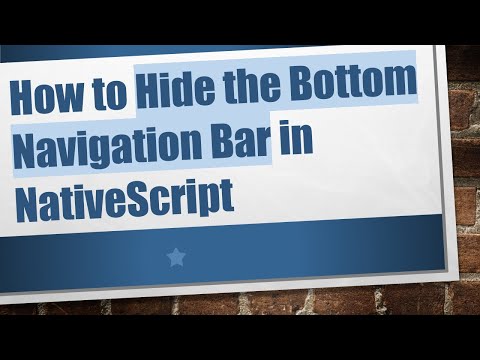 How to Hide the Bottom Navigation Bar in NativeScript