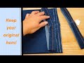 "American Hem" on Jeans While Keeping Original Hem (process by a professional)