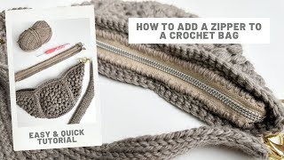 How to Add a Zipper to a Crochet Bag - Free Tutorial