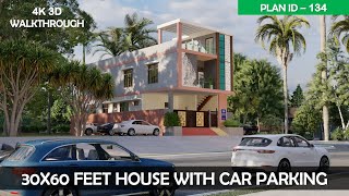 30x60 House Design 3D | 1800 Sqft | 200 Gaj | 5 BHK | Modern Design | Terrace Garden | 9x18 Meters