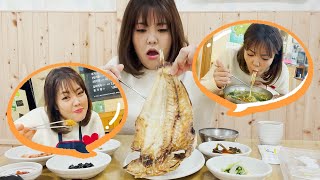 Three meals in Jeju!! Noodle soup with top shells, grilled sea bream,and black pork barbeque mukbang