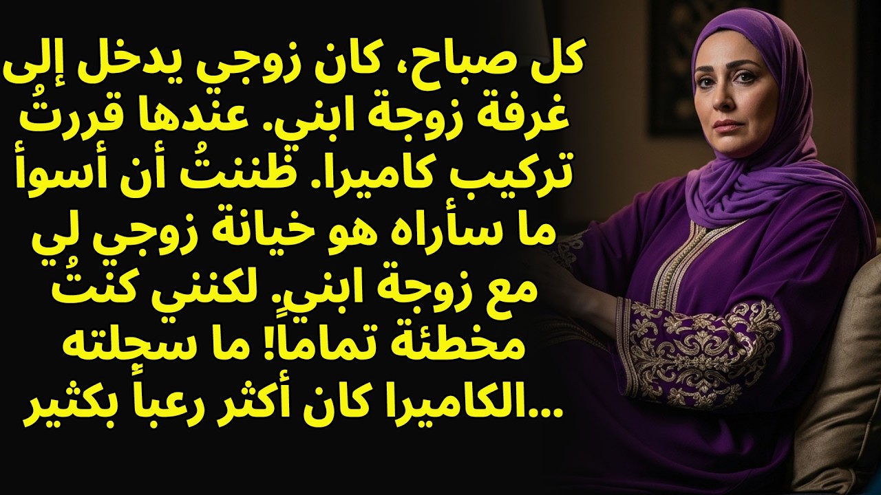 كان زوجي يدخل غرفة زوجة ابني كل صباح، وما شاهدته في الفيديو أصابني بالذهول.