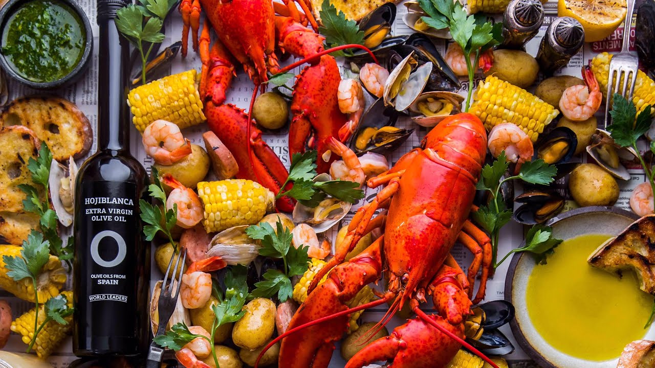 Seafood Boil & Grilled Rosemary Bread with Olive Oils From Spain! YouTube