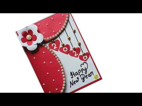 Happy New year card making easy 2020 / New year card making handmade/ how to make New year card