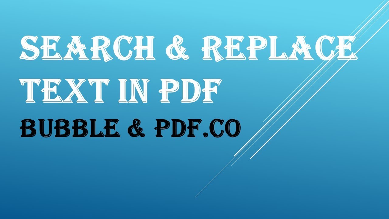 How to Search and Replace Text with Bubble API Connector - YouTube