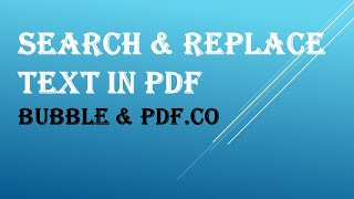 How to Search and Replace Text with Bubble API Connector