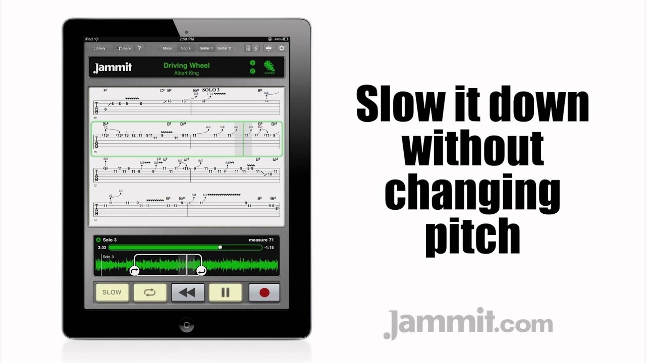 Jammit ipad iphone app Albert King Video Driving Wheel "learn to play guitar"