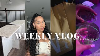 VLOG| CANCELLED PLANS, HAIR IS BOMB! DIY NIGHTSTAND PROJECT, TRYING TO COUNT CALORIES....YIKES.