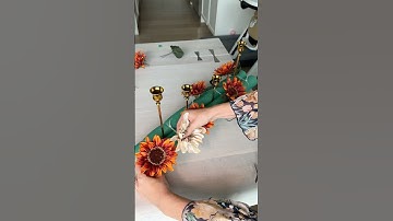 Trying the viral pool noodle centerpiece!! Fall home decor DIY!