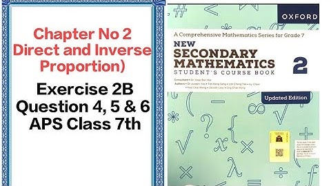 Exercise 2B Question 3, 4 & 5 Solution APS Math Class 7th (Direct and inverse proportion) #education