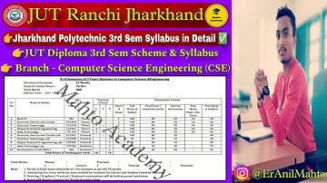 Jharkhand Polytechnic | JUT Diploma 3rd Sem Syllabus | Computer Science Engg (CSE) - Anil Mahto Sir
