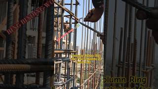 Centering Column Ring Wire Tying Technique for Better Hold ⚒️😲 #shuttering #column #bendingwire