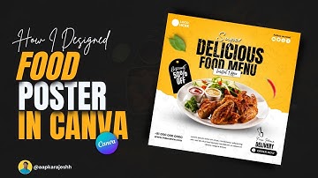 Food Poster In Canva | Design like Photoshop In Canva | Flyer Design || Rajesh
