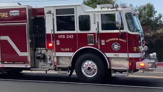 Huntington Beach Fire Department Engine 42 and ET 42 responding