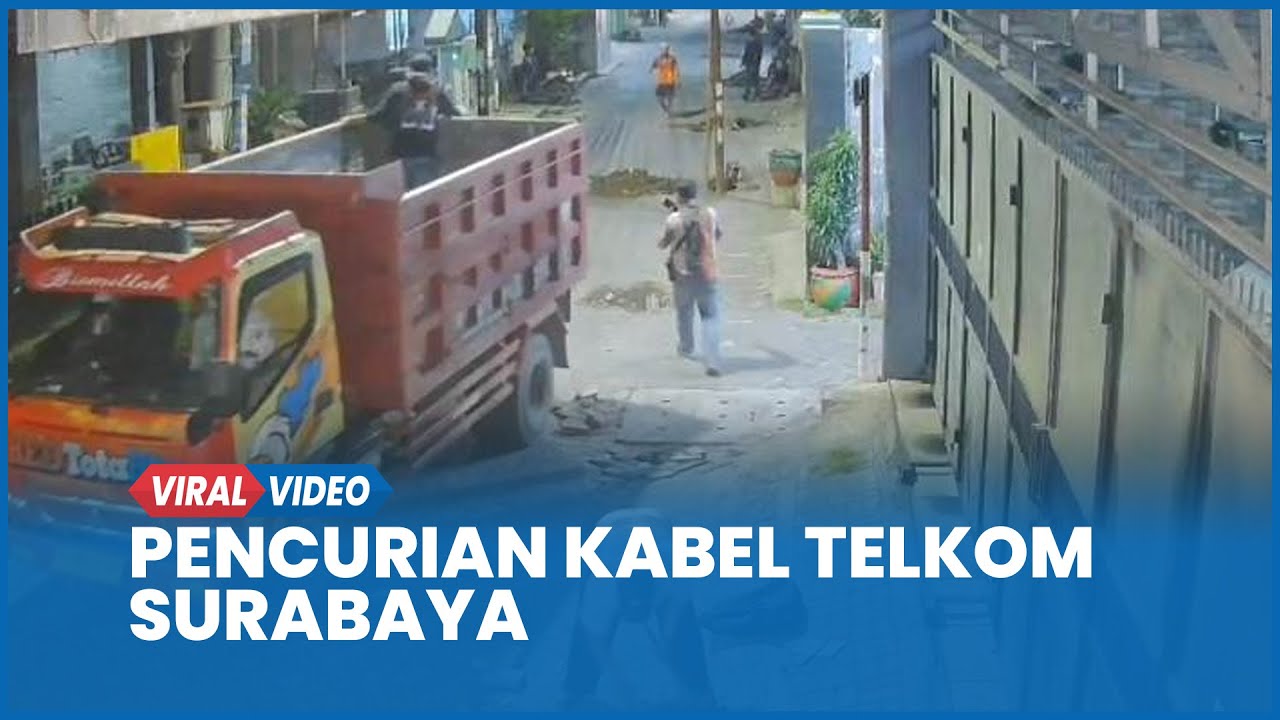 Detik-detik Pencurian Kabel Telkom di Pacar Kembang Surabaya Ngaku Pegawai Beraksi di Malam Hari