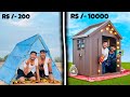 200 vs 10000 budget  surviving overnight in different huts      