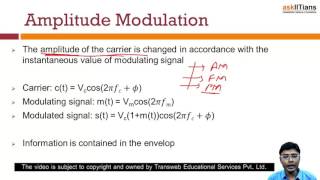 Amplitude Modulation, Frequency Modulation| Physics| 12th| IIT JEE Main/Advanced| AIPMT | askIITians