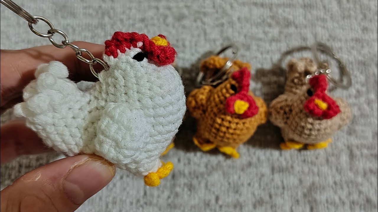 ميدالية دجاجة اميجرومي كروشية خطوة بخطوة🐔🐓