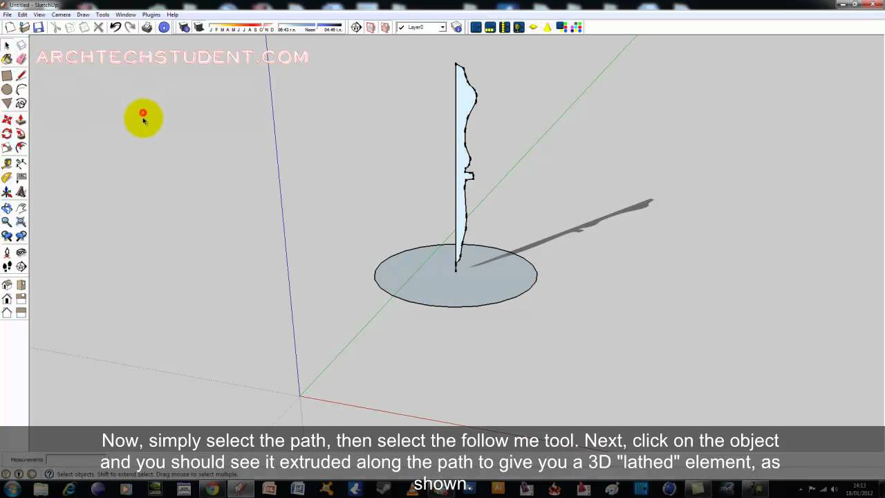 Sketchup Lathe Technique Follow Me Tool Youtube