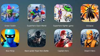 Green Goblin,Superhero Open World,Superhero Figter,Octopus,Blue Ninja,Black Spider,Captain America screenshot 1