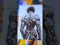 Epic Baki Hanma Drawing anime ☠️🔥 | Realistic Art of Baki Hanma #baki #hanma #anime #shorts#art