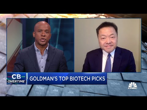 Goldman sachs' chris shibutani talks his top biotech picks including eli lilly and pfizer