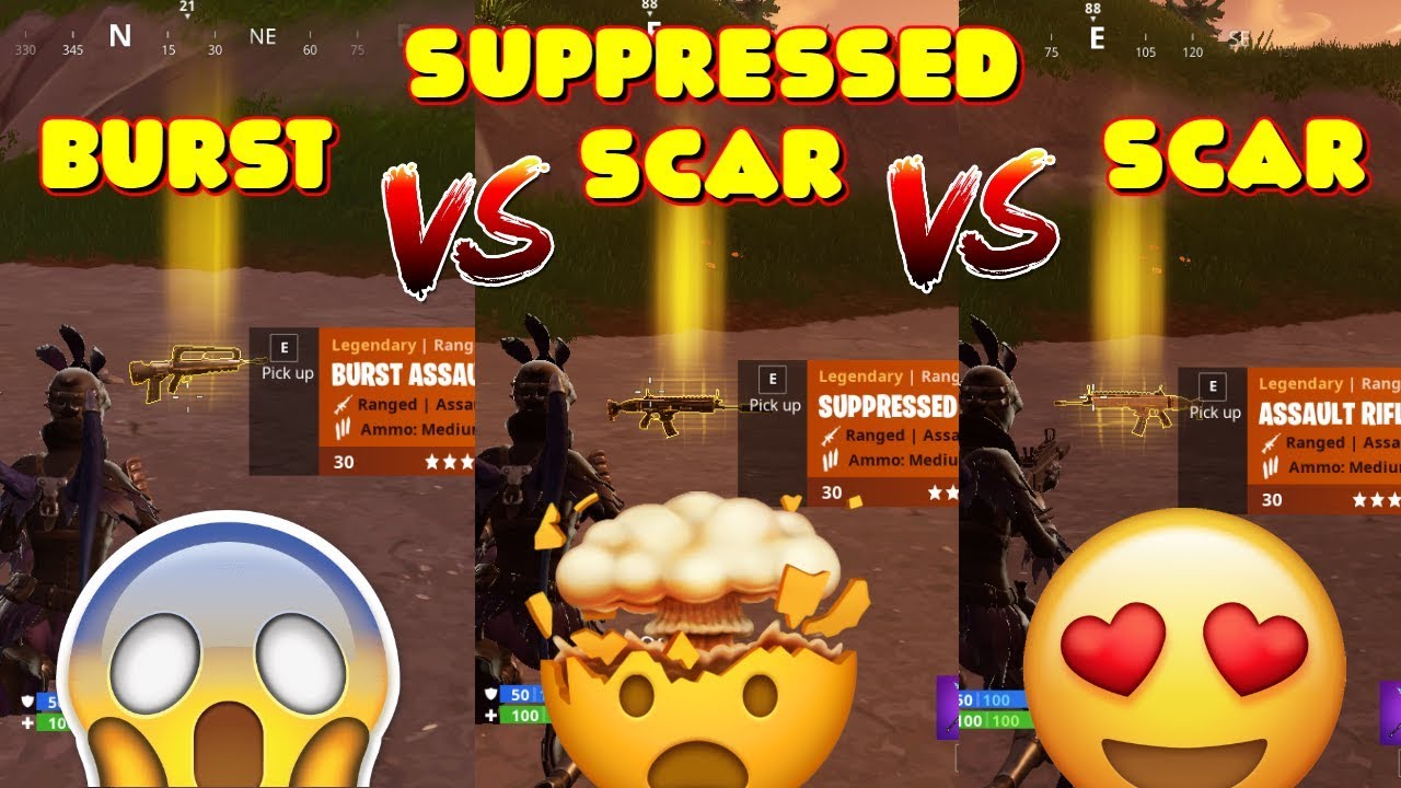 *NEW SUPPRESSED SCAR* VS *SCAR* VS *BURST* GAMEPLAY IN FORTNITE