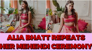 Alia Bhatt Repeats Her Mehendi Ceremony Pink Lehenga For Manish Malhotra Diwali Party Profile