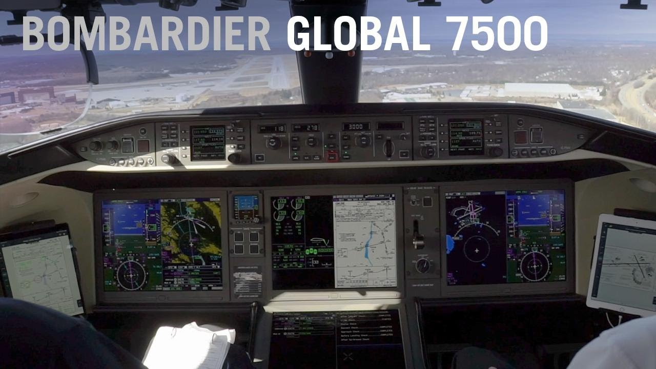 Landing The Bombardier Global 7500 Cockpit View Aintv Express