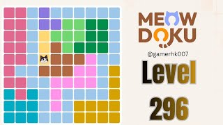 Meowdoku level 296 Walkthrough Solution 