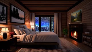 🔥 Ночные зимние звуки природы для сна глядя на метель и камин ❄️ Вьюга огонь и Blizzard Sounds 2b