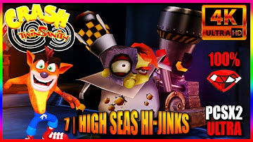 CRASH TWINSANITY PART 7 - High Seas Hi-Jinks 100% Walkthrough | 4K Ultra | Widescreen [PCSX2]