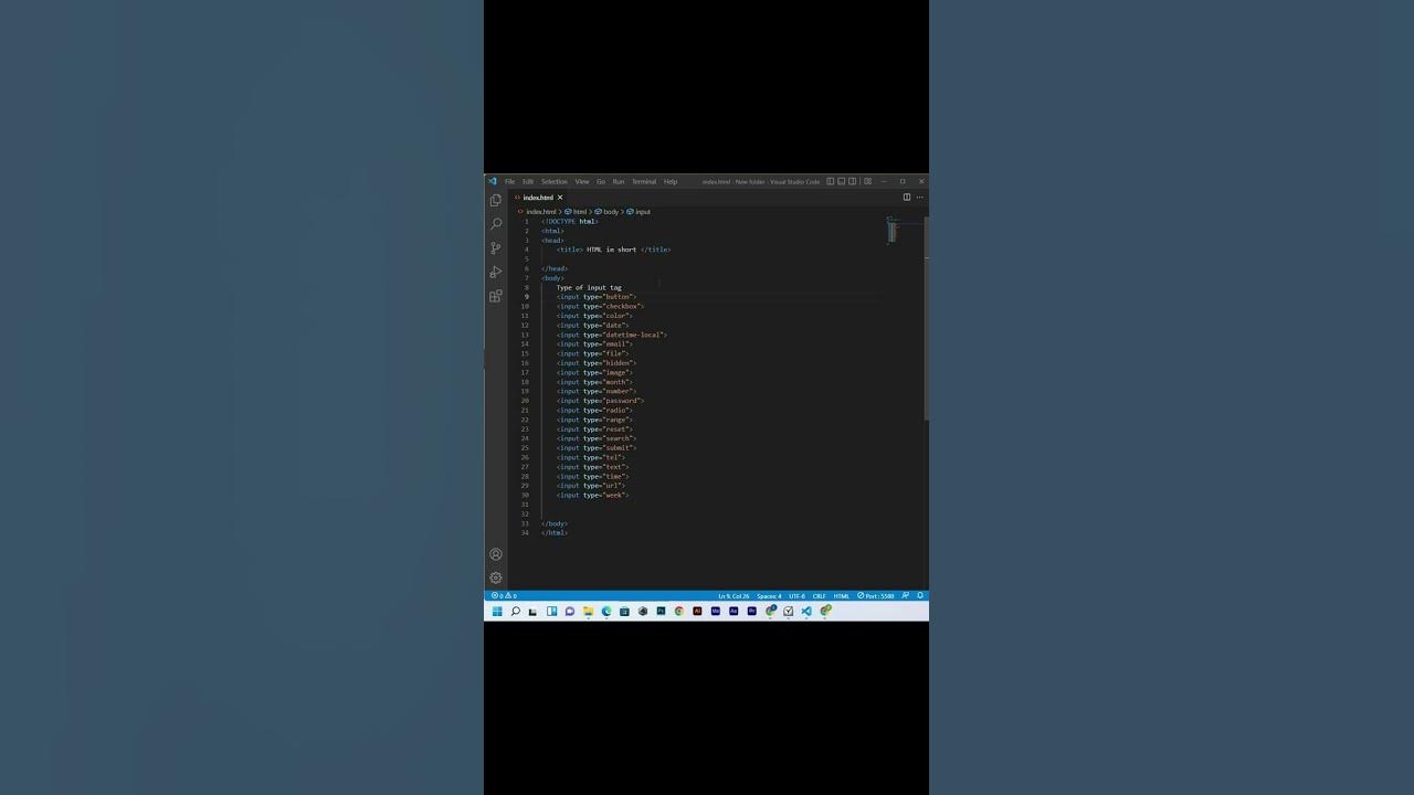 HTML Input Types | html input tag | html input types all | Input tag ...