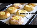 Custard buns معجنات لذيذه محشية بالكاسترد 💛